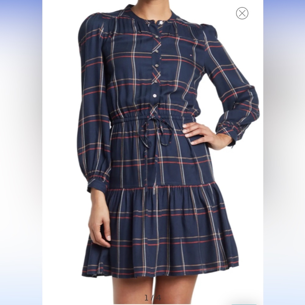NWOT Tommy Hilfiger Kensington Rayon Plaid Dress